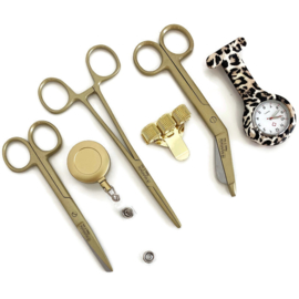 Gold & Leopard Zorgset scharen + tools