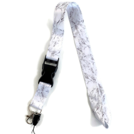Lanyard - keycord - Marmer grijs-wit