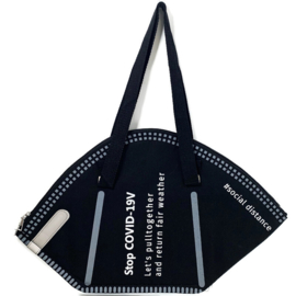 Schoudertas Mondkap - shopper Zwart of Wit