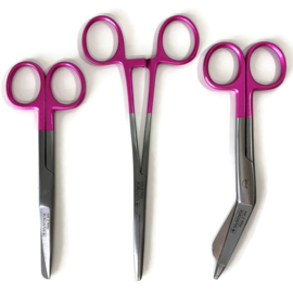 Scharenset Metallic handvatten - PINK (kocher - verpleegkundige schaar & verbandschaar)