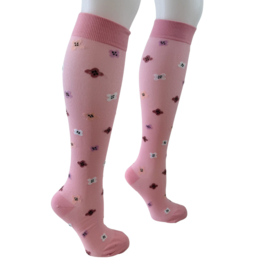 Compressie kousen - Flowers in pink