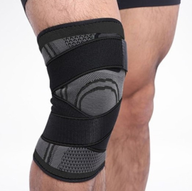 Elastische kniebandage sportbrace Zwart/grijs