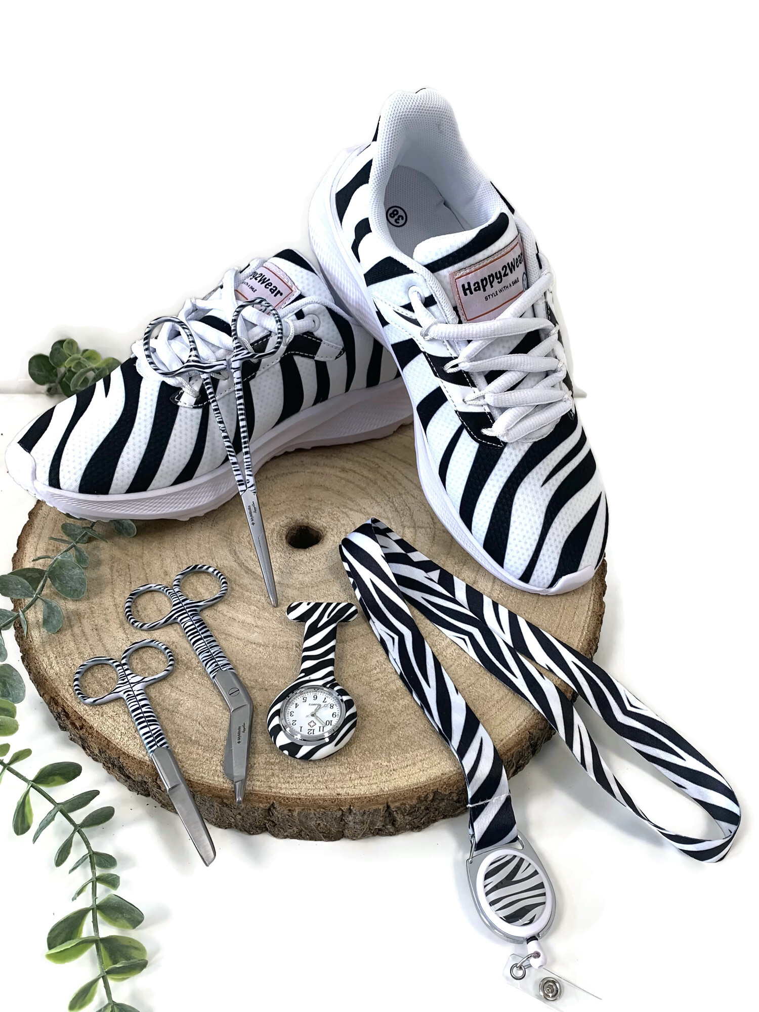 Scharenset zorg Zebra (Kocher - verpleegkundige schaar & verbandschaar)