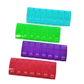 Pillenbox 7 dagen recht colori Aqua/Blauw