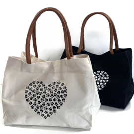 Canvas Schoudertas DIERZORG - shopper Naturel HART