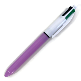4 Kleuren pen KICK | Lila - wit
