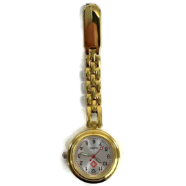 Clip-on elegant dokter- zuster horloge - Goud