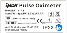 Aanbiedingsset - Pulse Oximeter - Saturatiemeter - SpO2%-BPM-PI% + tasje