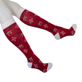 Kerst Compressie kousen - Rendier Rood