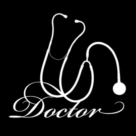 Sticker Doctor Stethoscoop Wit 