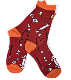 Happy2Wear Zorgsokken Happy Stethoscoop Red
