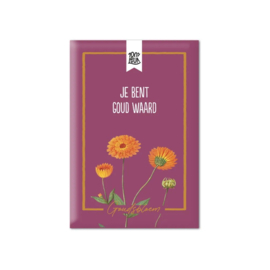 Je bent goud waard – Bloemenzaadjes Goudsbloem - 100%LEUK