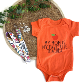 Baby rompertje - My favorite teacher - oranje