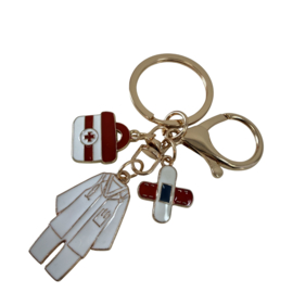 Sleutelhanger met haakje - Scrubs in style - rood