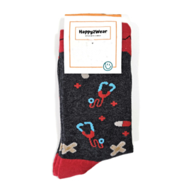 Happy2Wear Zorgsokken Heartbeat Donkergrijs