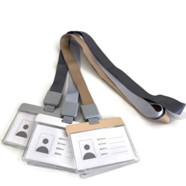 Naambadge ZIP METAL - Lanyard & trekkoord - ZILVER