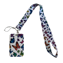 Keycord & pas houder verticaal - Vlinder