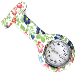 Verpleegsterhorloge clip Hibiscus