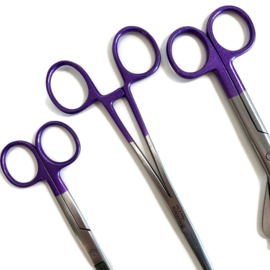Scharenset Metallic handvatten - paars (kocher - verpleegkundige schaar & verbandschaar)