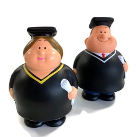 Anti Stress handtrainer - poppetje geslaagd - afstuderen Gerta