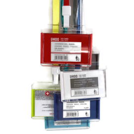 Acryl Pashouder / badgeholder + Lanyard - Lichtblauw