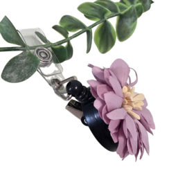 Flower Textiel - Jojo - trekkoord voor badge of sleutel Mauve-Taupe