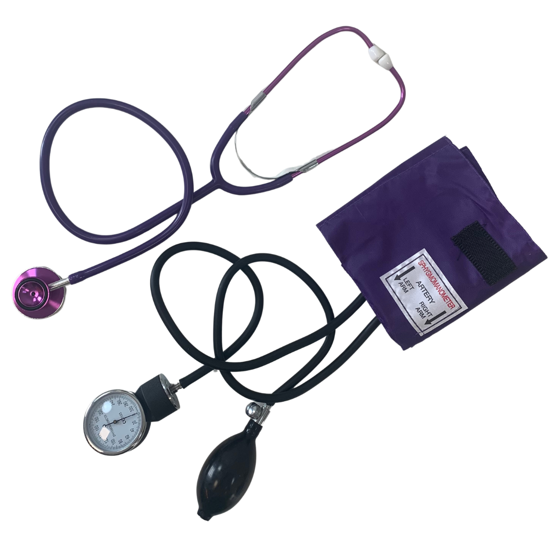 Set bloeddrukmeter & stethoscoop Paars