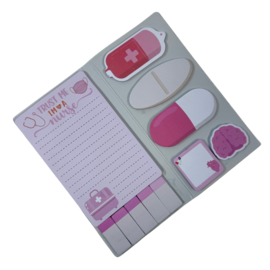 Sticky notes - memoboekje Nurse life PINK