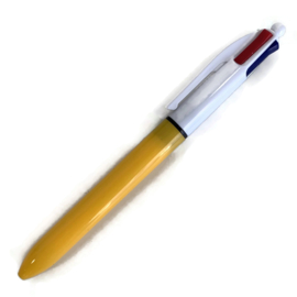 4 Kleuren pen KICK | Geel - wit