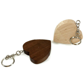 Houten USB stick hart (kleur licht)