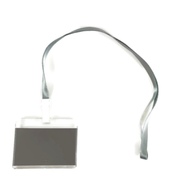Acryl Pashouder / badgeholder + Lanyard - Grijs