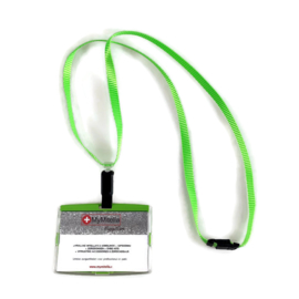 Billy Pashouder / badgeholder + Lanyard - Groen