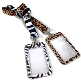 Keycord & pas houder verticaal - Zebra