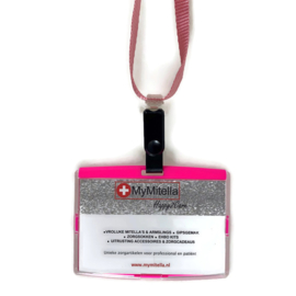 Billy Pashouder / badgeholder + Lanyard - Roze