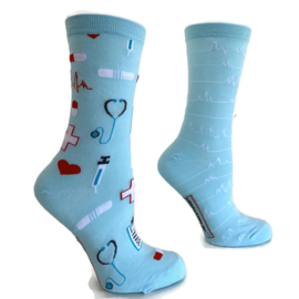 Happy2Wear Zorgsokken - Arts & Onderzoek mismatched  lichtblauw