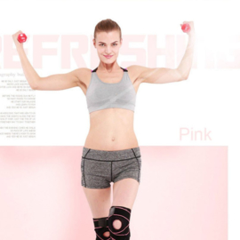 Knie Brace Topline strings + gel pelotte zwart/Roze