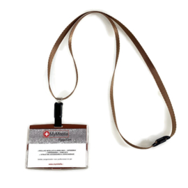 Billy Pashouder / badgeholder + Lanyard - Bruin