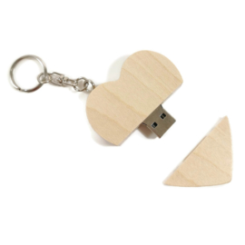 USB stick Houten hart in luxe box