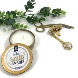 Kaars in blik - Goud waard 100%LEUK