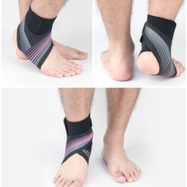 SET Enkelbandages FIT (set van 2 ) links en rechts - GRIJS/ROZE