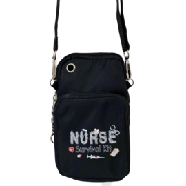Telefoontasje & schoudertasje - Nurse Survival - zwart