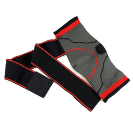 Elastische enkelbandage sportbrace grijs/rood