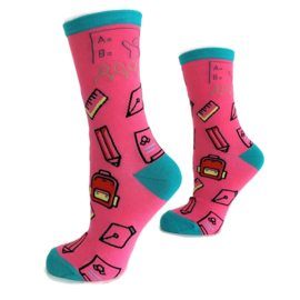 Happy2Wear onderwijs sokken - Pink & Aqua