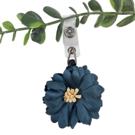 Flower Textiel - Jojo - trekkoord voor badge of sleutel Petrol