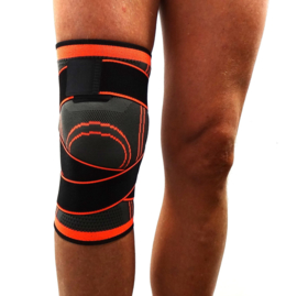 Elastische kniebandage sportbrace Oranje/grijs