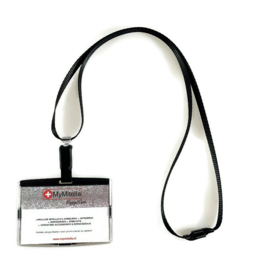 Billy Pashouder / badgeholder + Lanyard - Zwart