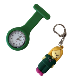 Zorgprofessional setje - Horloge + ampulopener - Groen