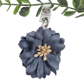 Flower Textiel - Jojo - trekkoord voor badge of sleutel Stone-Bleu