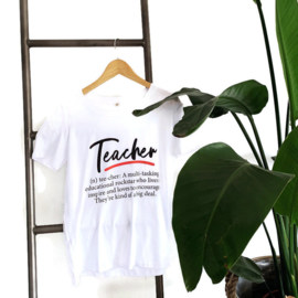 T-shirt Wit - meester - juf - docent - Definitie