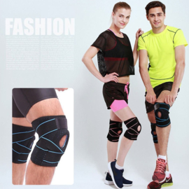 Knie Brace Topline strings + gel pelotte zwart/Oranje